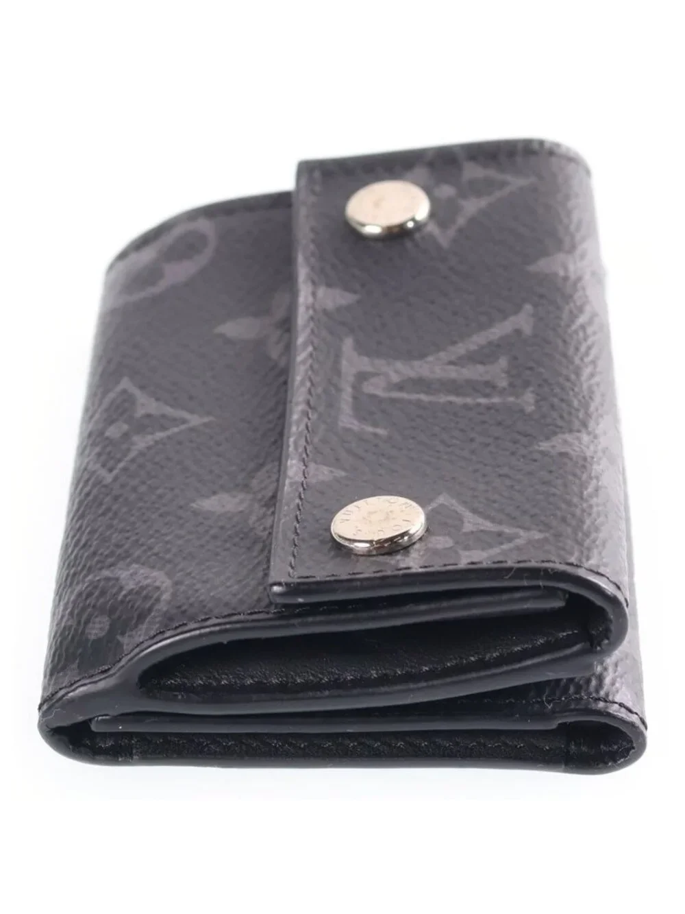 Louis Vuitton Monogram Eclipse Discovery Compact Wallet Mini Trifold Coin Purse